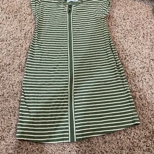 Aventura Olive and Cream Striped Top womens XS